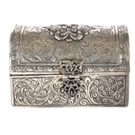 PERUVIAN SILVER JEWELRY TRINKET CHEST BOX