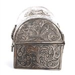 PERUVIAN SILVER JEWELRY TRINKET CHEST BOX