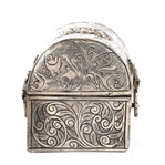 PERUVIAN SILVER JEWELRY TRINKET CHEST BOX