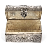 PERUVIAN SILVER JEWELRY TRINKET CHEST BOX