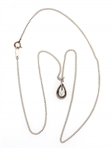 14K WHITE GOLD 0.14 CT DIAMOND PENDANT WITH CHAIN