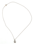 14K WHITE GOLD 0.14 CT DIAMOND PENDANT WITH CHAIN