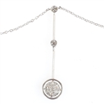 14K WHITE GOLD DIAMOND DROP PENDANT