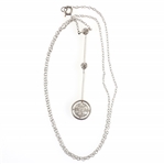 14K WHITE GOLD DIAMOND DROP PENDANT