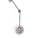 14K WHITE GOLD DIAMOND DROP PENDANT