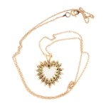 14K YELLOW GOLD EMERALD HEART PENDANT WITH CHAIN