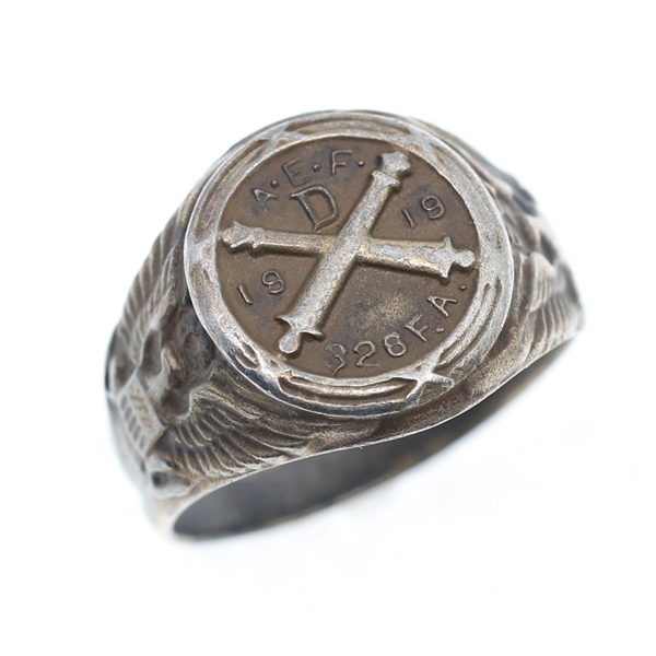 1919 AMERICAN EXPEDITIONARY FORCES STERLING SILVER RING