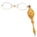 14K GOLD & DIAMOND FRAME LORGNETTE / OPERA GLASSES