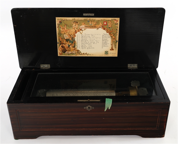 1890s MERMOD FRERES SWISS CYLINDER MUSIC BOX PLAYER