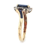 10K YELLOW GOLD SAPPHIRE & DIAMOND FASHION RING