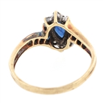 10K YELLOW GOLD SAPPHIRE & DIAMOND FASHION RING