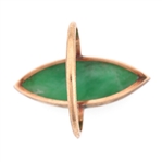 14K YELLOW GOLD MARQUISE CUT JADE FASHION RING