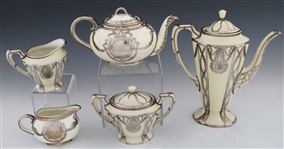PORCELAIN SILVER OVERLAY TEA SERVICE ITEMS LENOX & MORE