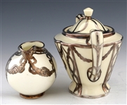 PORCELAIN SILVER OVERLAY TEA SERVICE ITEMS LENOX & MORE