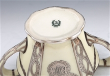 PORCELAIN SILVER OVERLAY TEA SERVICE ITEMS LENOX & MORE