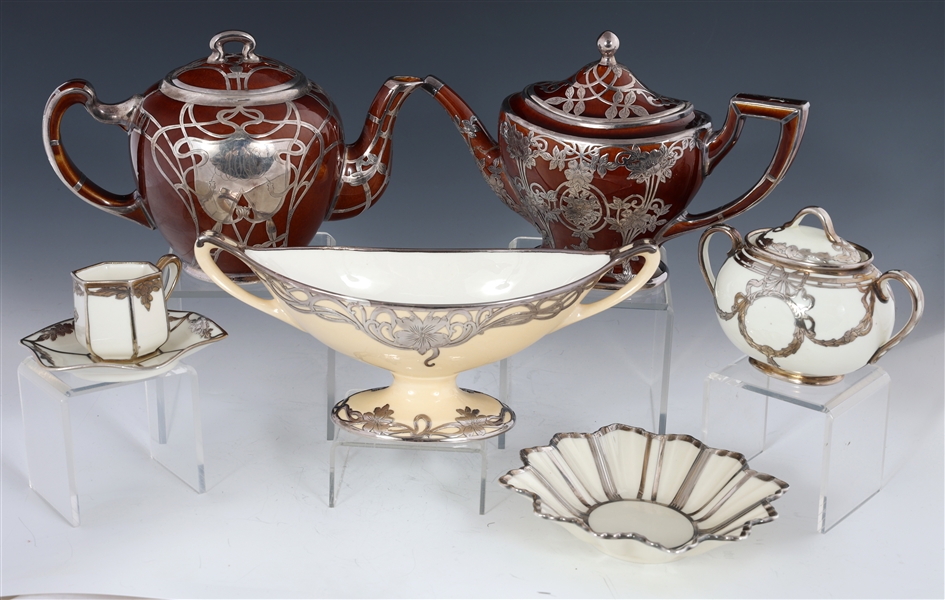 PORCELAIN STERLING SILVER OVERLAY ITEMS - LENOX & MORE