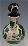 ART NOUVEAU STERLING SILVER OVER GLASS PERFUME BOTTLES