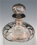 ART NOUVEAU STERLING SILVER OVER GLASS PERFUME BOTTLES