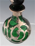 ART NOUVEAU STERLING SILVER OVER GLASS PERFUME BOTTLES