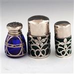 ART NOUVEAU GLASS STERLING OVERLAY BOTTLES & VASE