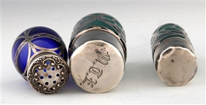 ART NOUVEAU GLASS STERLING OVERLAY BOTTLES & VASE