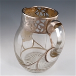GLASS STERLING SILVER OVERLAY PITCHERS & DECANTER