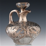 GORHAM STERLING SILVER OVERLAY GLASS LIDDED DECANTER