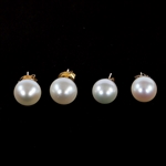 14K YELLOW & WHITE GOLD PEARL FASHION EARRINGS