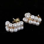 14K YELLOW GOLD PEARL FASHION EARRINGS