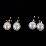 14K YELLOW GOLD PEARL FASHION EARRINGS