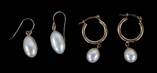 10K YELLOW GOLD PEARL FASHION EARRINGS