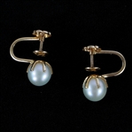 10K YELLOW GOLD PEARL FASHION EARRINGS