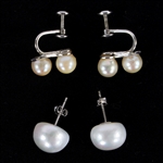 STERLING SILVER PEARL FASHION EARRINGS