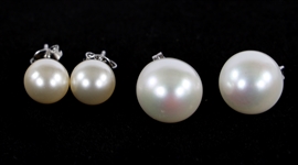 STERLING SILVER PEARL FASHION EARRINGS