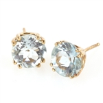 14K YELLOW GOLD AQUAMARINE EARRINGS