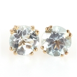 14K YELLOW GOLD AQUAMARINE EARRINGS