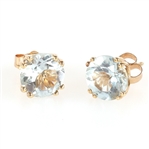14K YELLOW GOLD AQUAMARINE EARRINGS