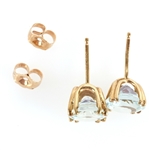 14K YELLOW GOLD AQUAMARINE EARRINGS
