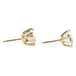 14K YELLOW GOLD AQUAMARINE EARRINGS