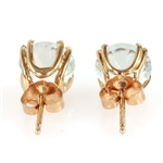 14K YELLOW GOLD AQUAMARINE EARRINGS
