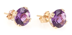 14K YELLOW GOLD AMETHYST EARRINGS