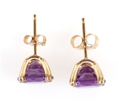 14K YELLOW GOLD AMETHYST EARRINGS