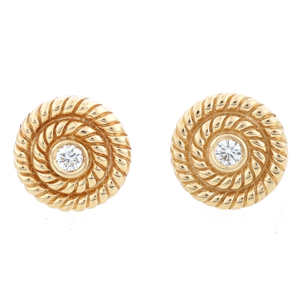 14K YELLOW GOLD DIAMOND FASHION EARRINGS
