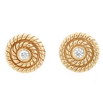 14K YELLOW GOLD DIAMOND FASHION EARRINGS