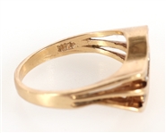 14K YELLOW GOLD WAVY DESIGN DIAMOND BAND