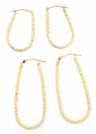 14K YELLOW GOLD OVAL HOOP EARRINGS 