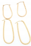 14K YELLOW GOLD OVAL HOOP EARRINGS 