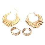 14K YELLOW GOLD HOOP EARRINGS 