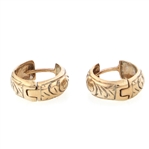 14K YELLOW GOLD HOOP EARRINGS 