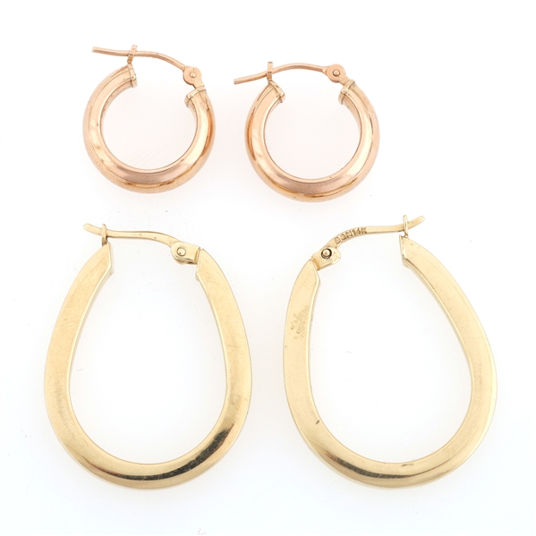 14K YELLOW GOLD HOOP EARRINGS